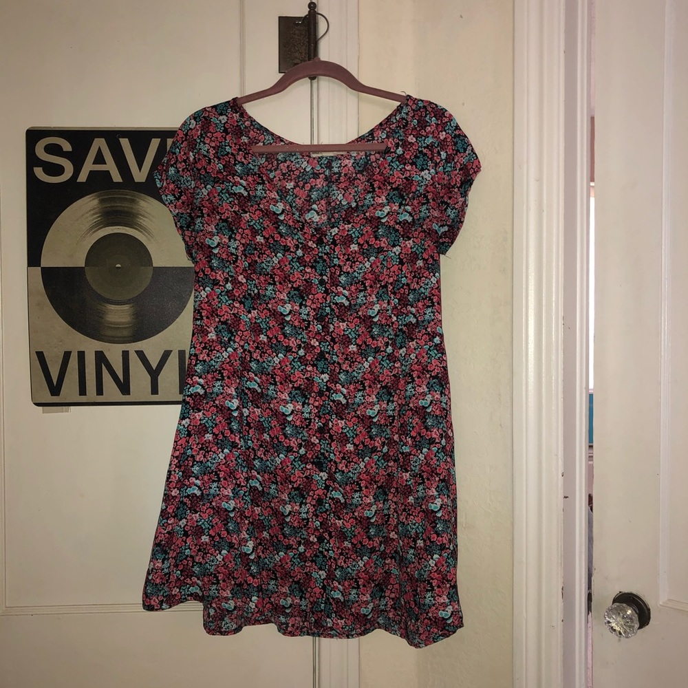 Floral Button Down Baby Doll Dress